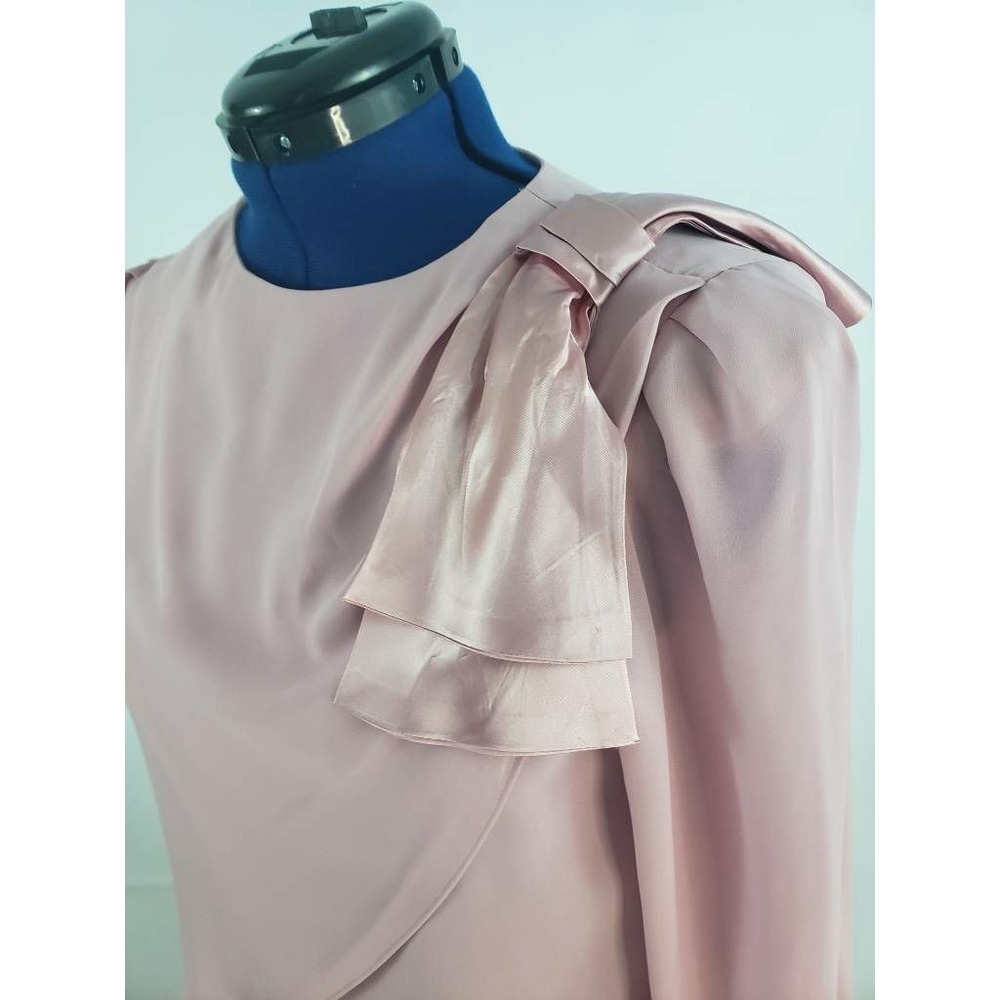 Mister Jay Womens Chiffon Maxi Shift Dress Scoop Button Layered Vtg size 14 U15 - Picture 7 of 12